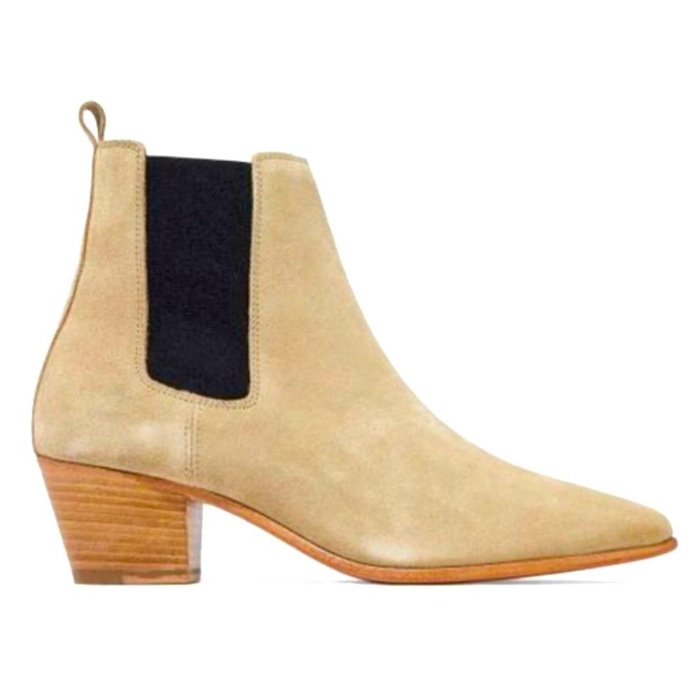 Nib Iro Women's Natural Yvette Suede Ankle Boots Pointed Toe - Sz 41